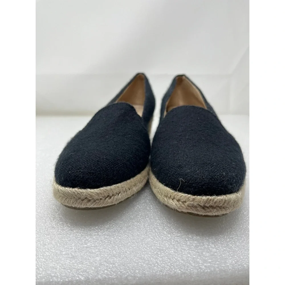 LifeStride Kamilla Black Fabric Espadrille Wedge Pumps Shoes Womens 11W